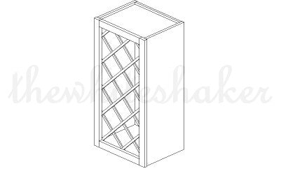 LWR3015 - 30" Wide 15" High, Lattice Wine Rack Wall Cabinet