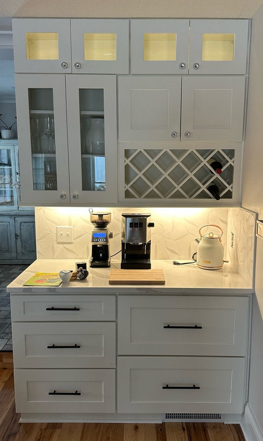 Elevate Your Home with a Stunning White Shaker Coffee and Bar Station