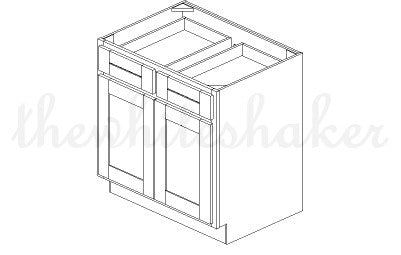 B33 - 33" Wide Double Door & Double Drawer Base Cabinet