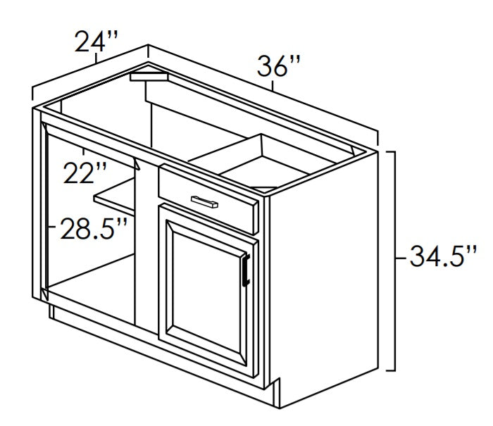 BBC36 - 36" Wide Base Blind Corner Cabinet