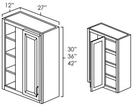 WBC2742 - 27" Wide 42" High, Blind Corner Wall Cabinet