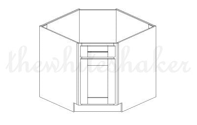 DCSB36 - 36" Wide Diagonal Corner Sink Base Cabinet