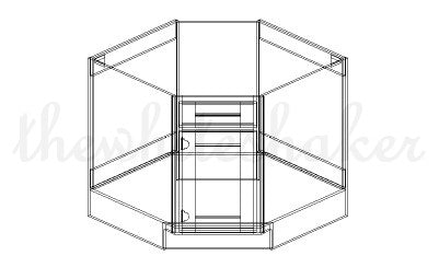 DCSB36 - 36" Wide Diagonal Corner Sink Base Cabinet