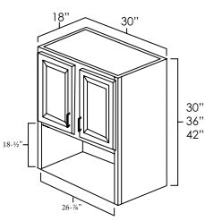 MW3030 - 30" Wide 30" High, Microwave Wall Cabinet