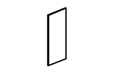 A white 42" x 96" x 3/4" thick panel with all edges painted.  Can be used for island or peninsula panels, fridge panels, or for other purposes like shelving or other framing needs.