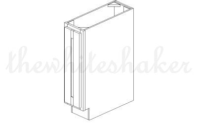 TB09 - 9" Wide Full Height / Tray Base Cabinet