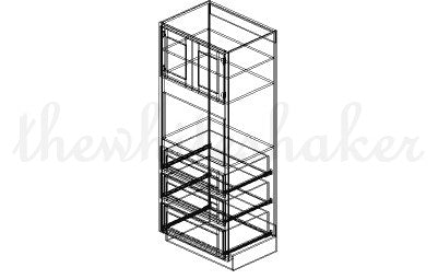 UOC3384 - 33" Wide, 84" High Universal Oven Cabinet