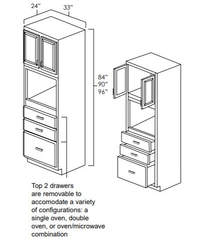 UOC3390 - 33" Wide, 90" High Universal Oven Cabinet