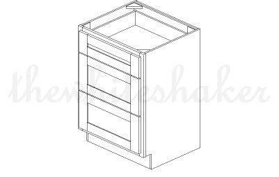 VDB2421 - 24" Wide Three Drawer Vanity Base Cabinet
