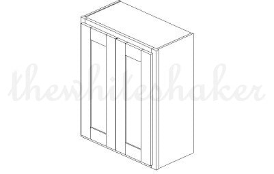 W2430 - 24" Wide 30" High, Double Door Wall Cabinet