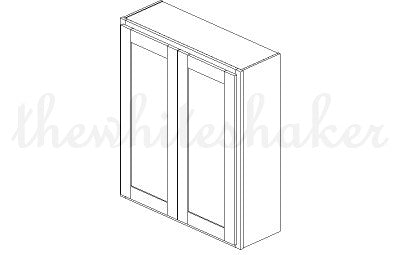 W3642 - 36" Wide 42" High, Double Door Wall Cabinet